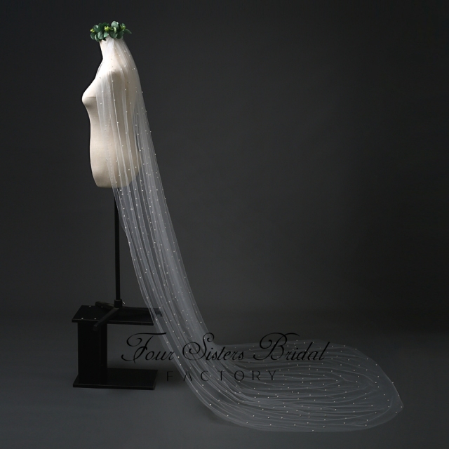 Pearl Appliques  Veil