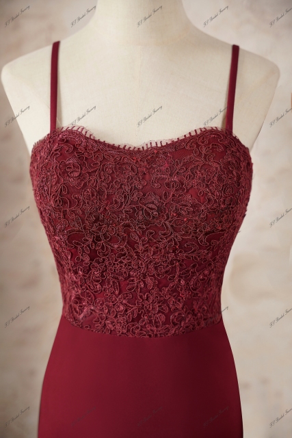 Sweetheart Mermaid Spaghetti Straps Prom Gown With Back Lace Insert