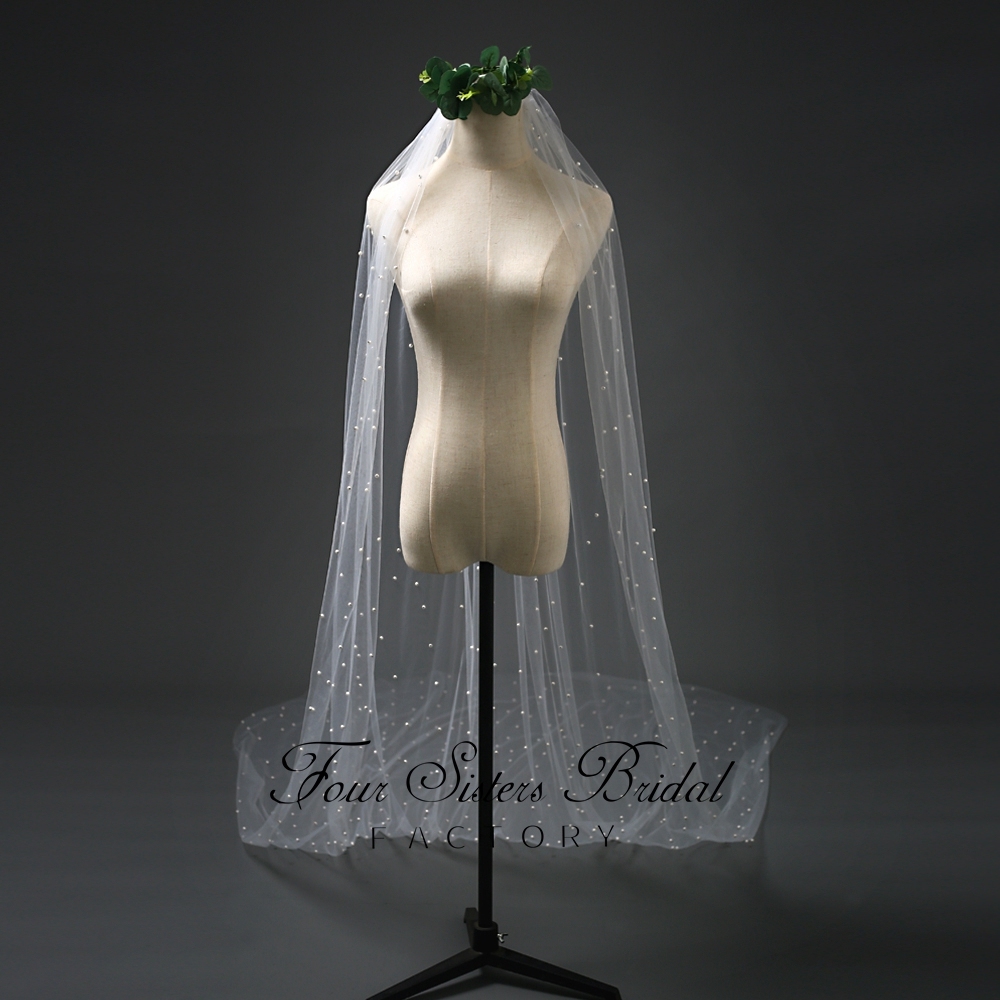 Pearl Appliques  Veil