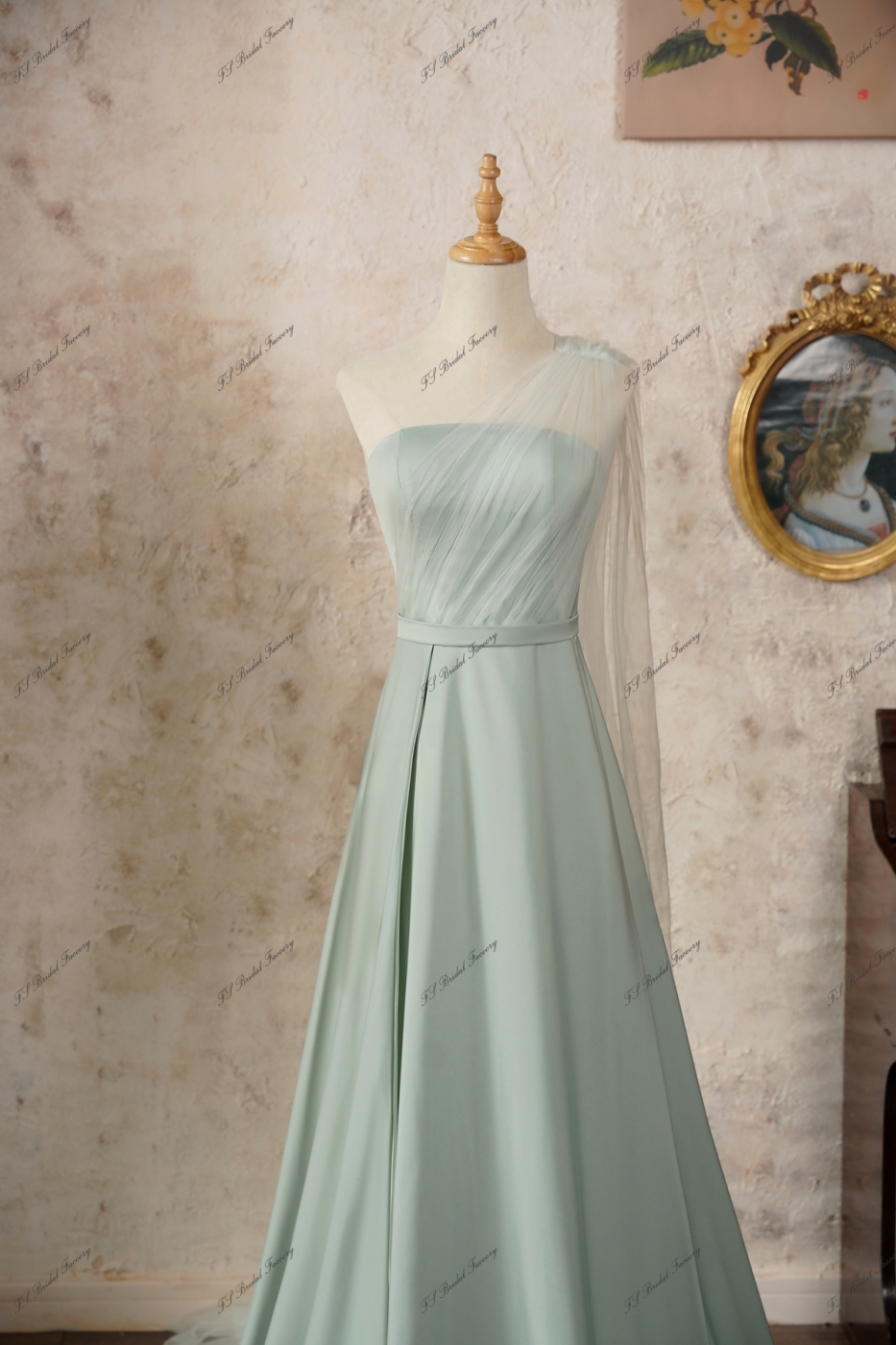 Cowl Neck Soft Satin Bridesmaid Dress