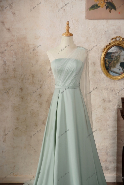 Cowl Neck Soft Satin Bridesmaid Dress