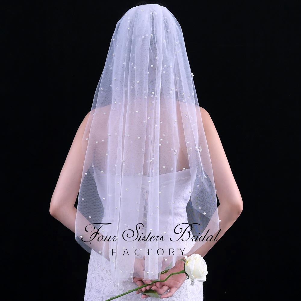 Pearl Appliques  Veil