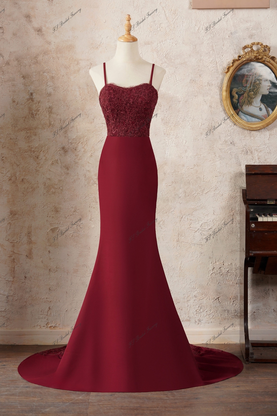 Sweetheart Mermaid Spaghetti Straps Prom Gown With Back Lace Insert