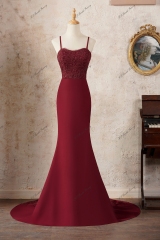 Sweetheart Mermaid Spaghetti Straps Prom Gown With Back Lace Insert