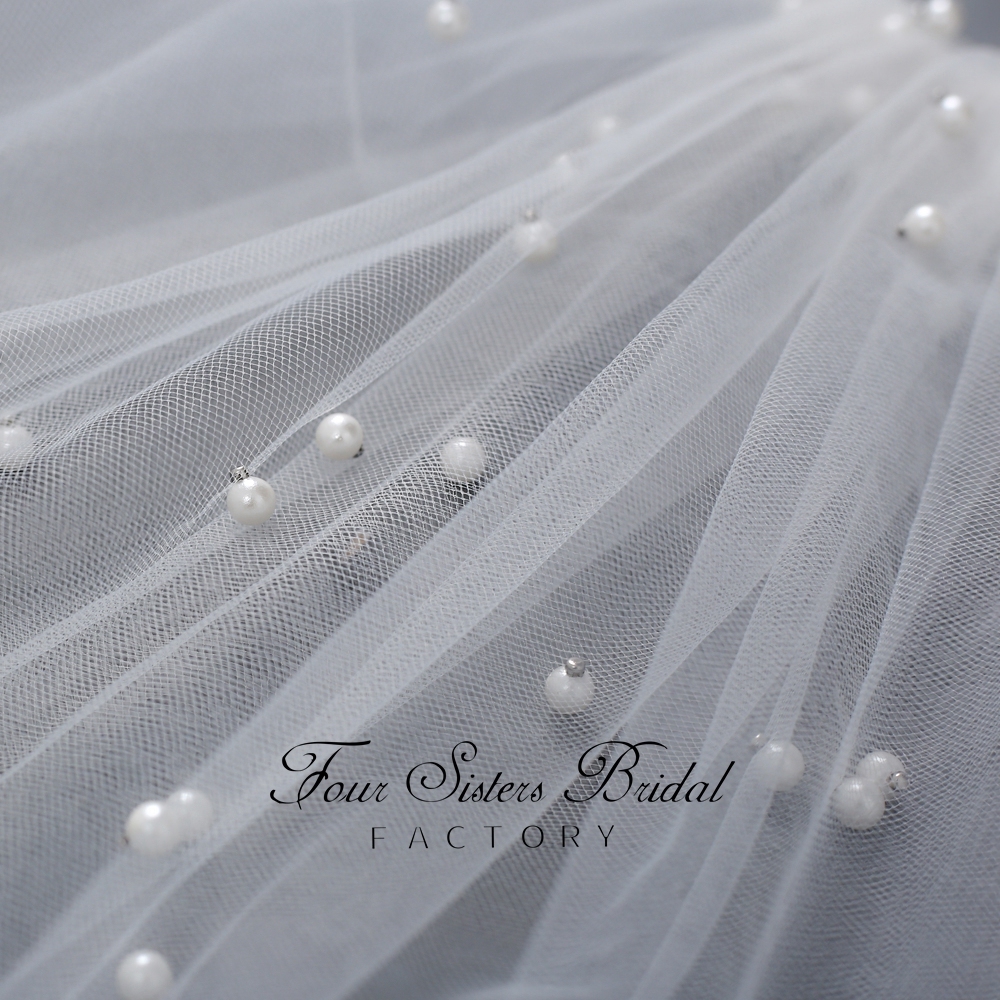 Pearl Appliques  Veil
