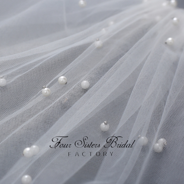 Pearl Appliques  Veil