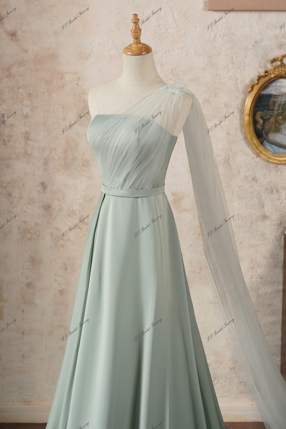 Sleeveless Maxi Tulle A - Line Regular Prom Dress mtc11a main image 0