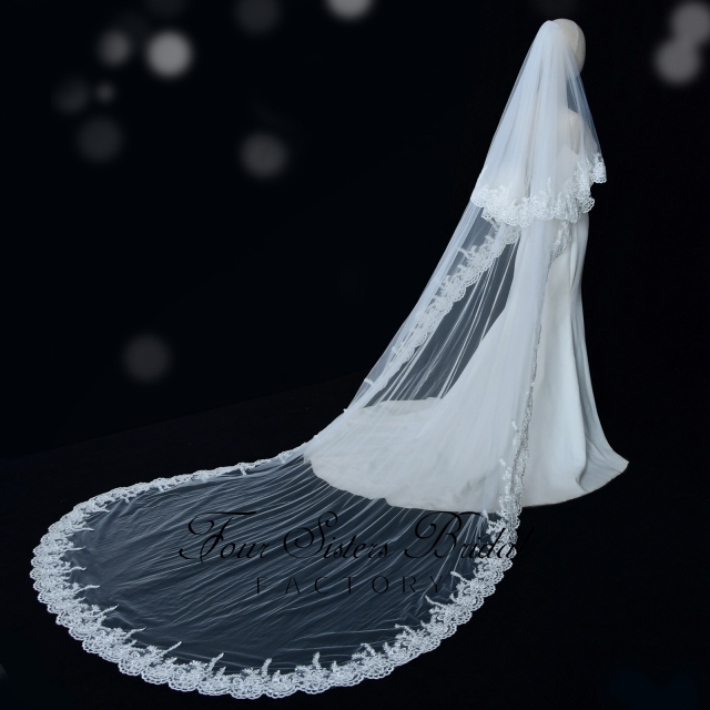 Double Layers Tulle Lace Bridal Veil