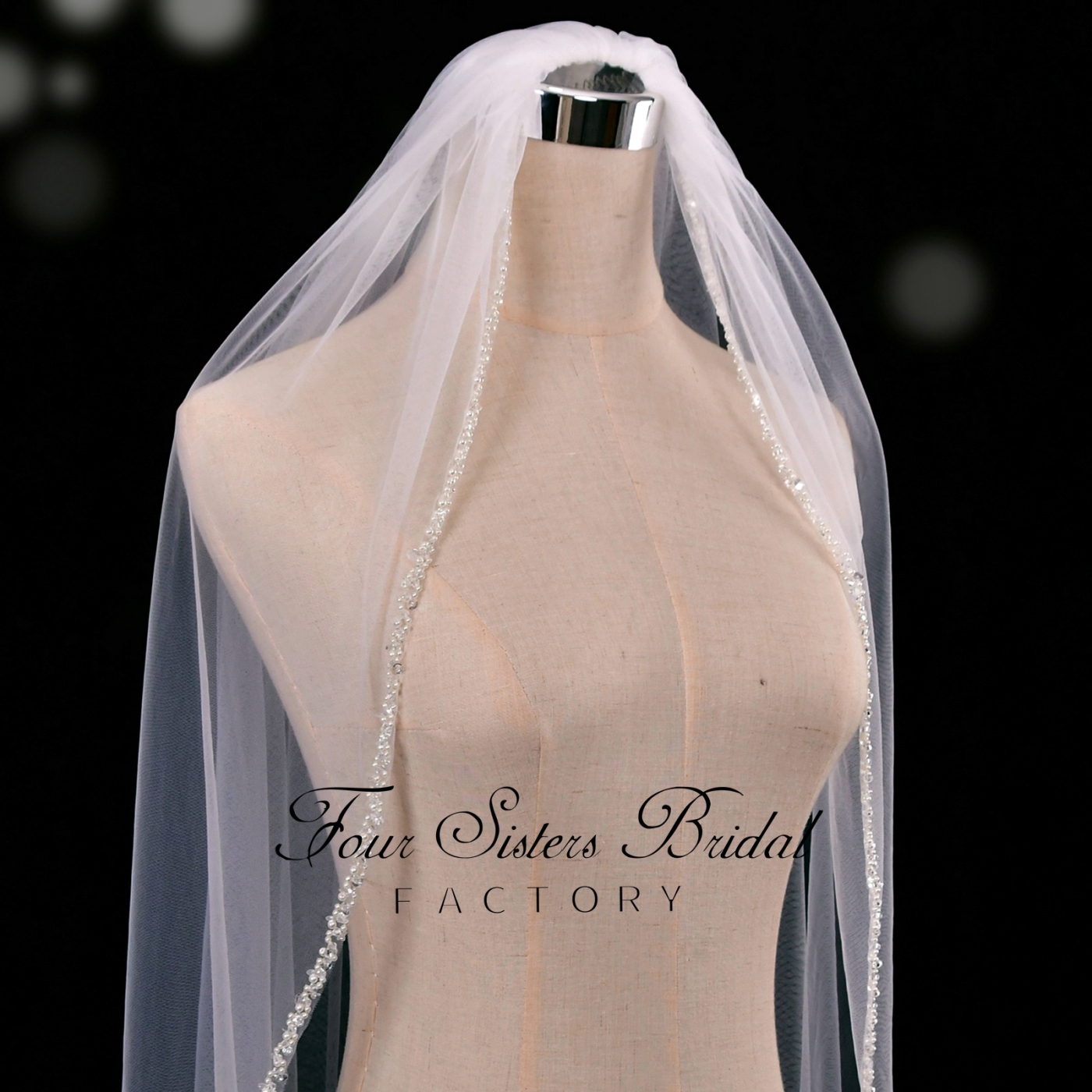 Pearls Beading Edge Bridal Veils