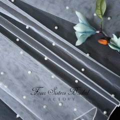 Luxurious Small Pearls  Bridal Veils