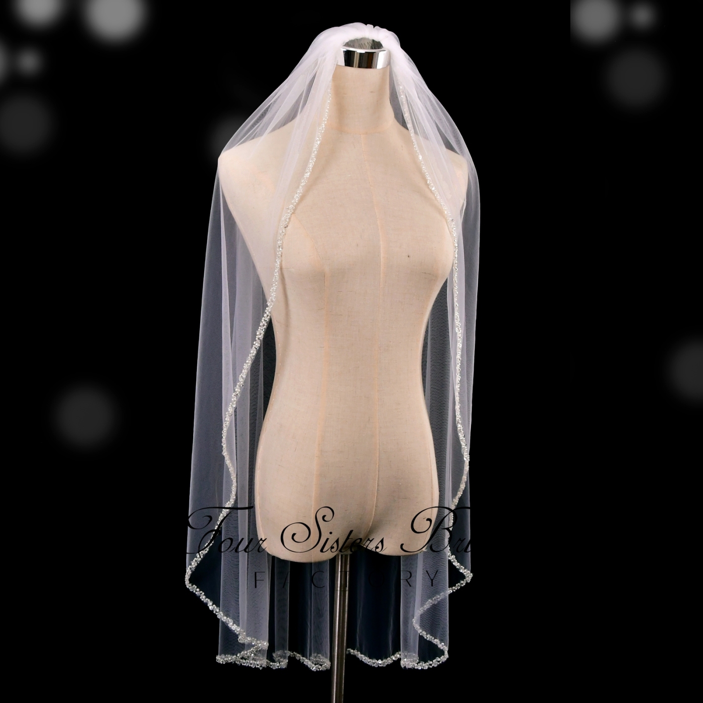 Pearls Beading Edge Bridal Veils