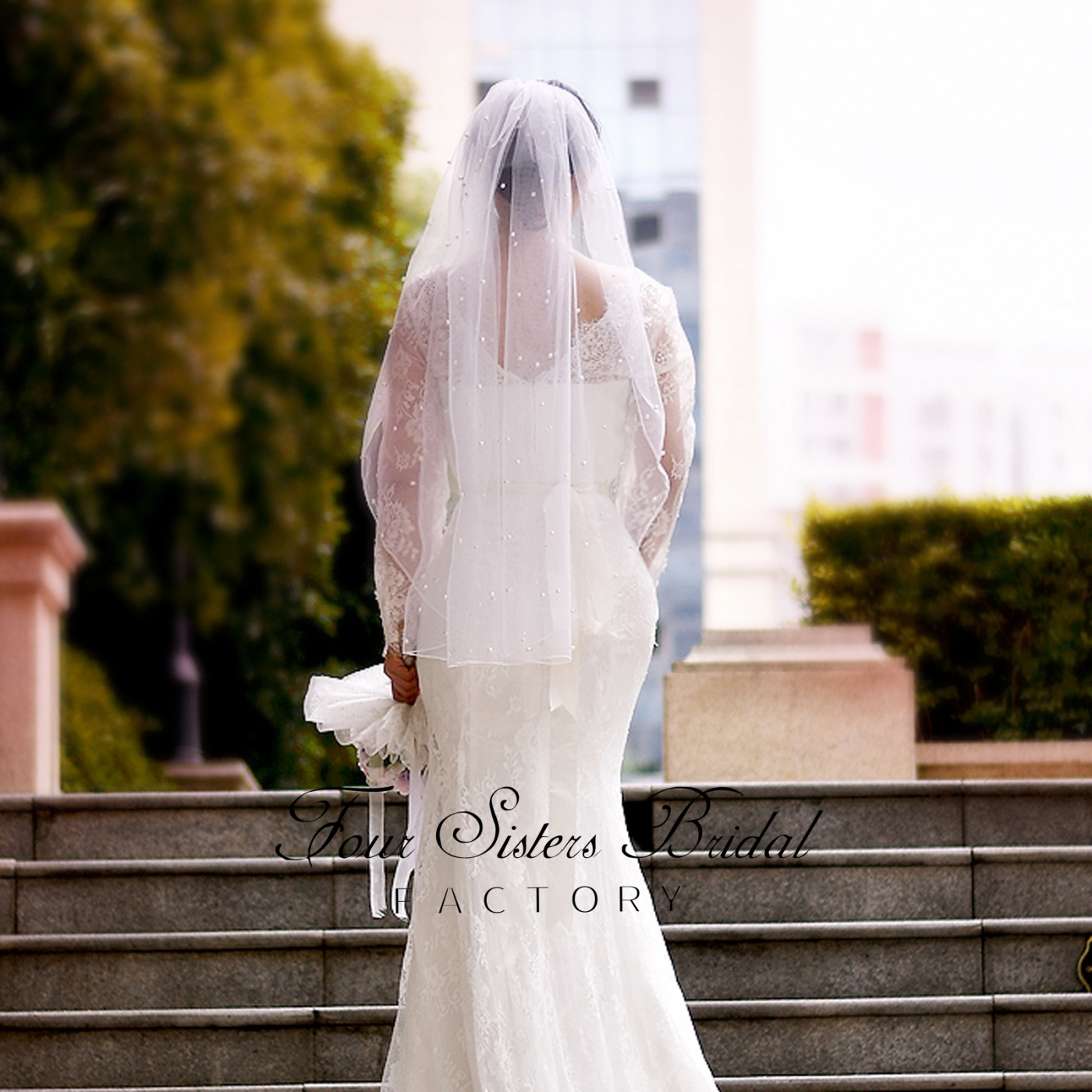 Luxurious Small Pearls  Bridal Veils
