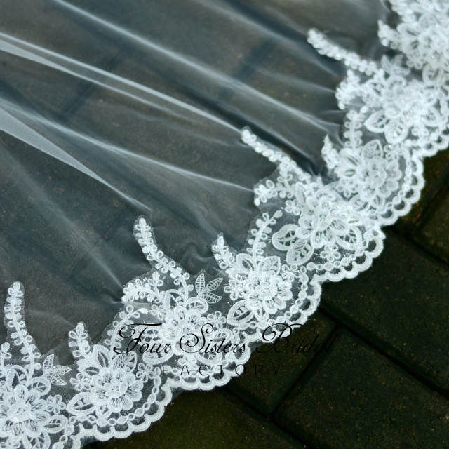 Double Layers Tulle Lace Bridal Veil
