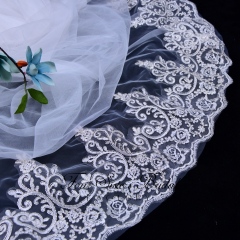 Luxurious Long Bridal Veil With Lace