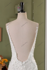 Stunning 3D Floral Lace Appliques Mermaid Wedding Dress