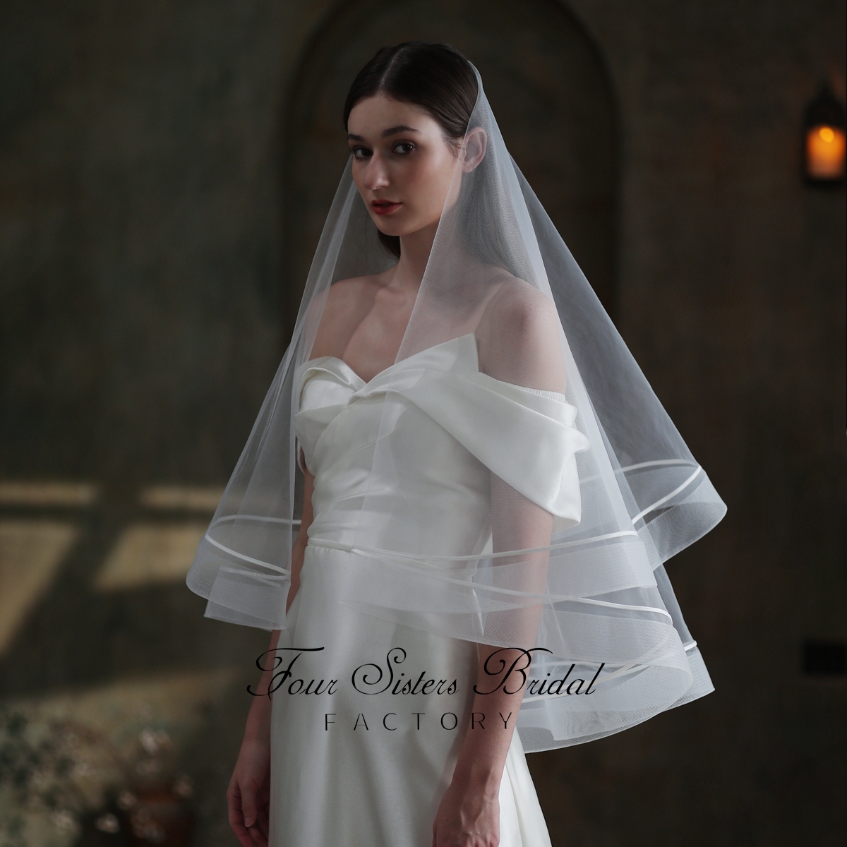 Two Layers Horse Hair Hem Veil