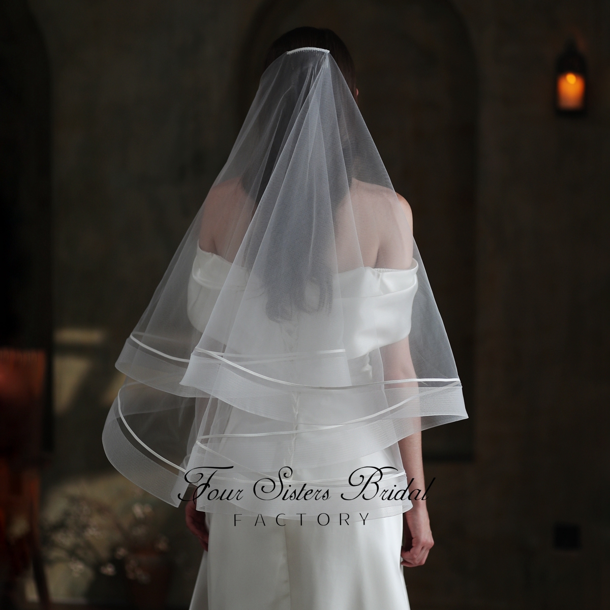 Two Layers Horse Hair Hem Veil