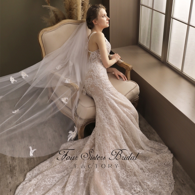 59 Inches Two Layers Lace Wedding Veil