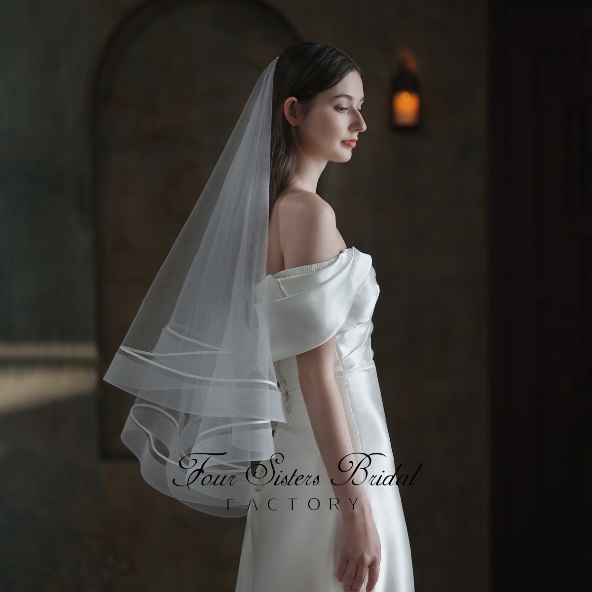 Two Layers Horse Hair Hem Veil