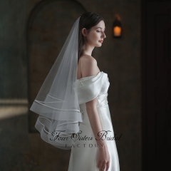 Two Layers Horse Hair Hem Veil