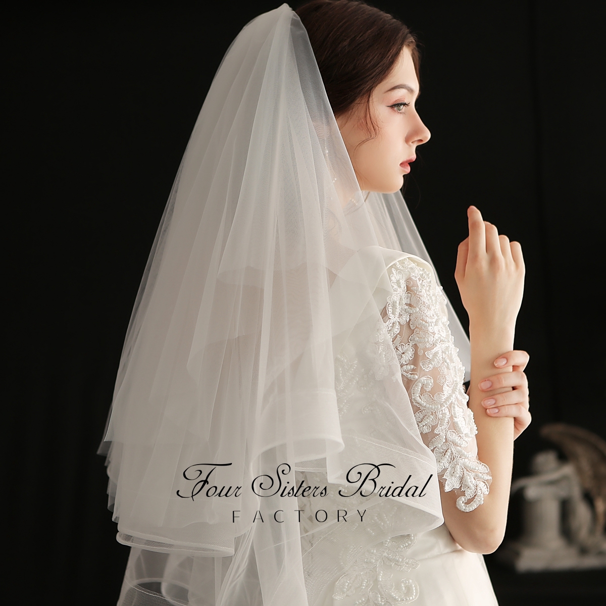 Multiple Layers Horse Hair Hem Veil