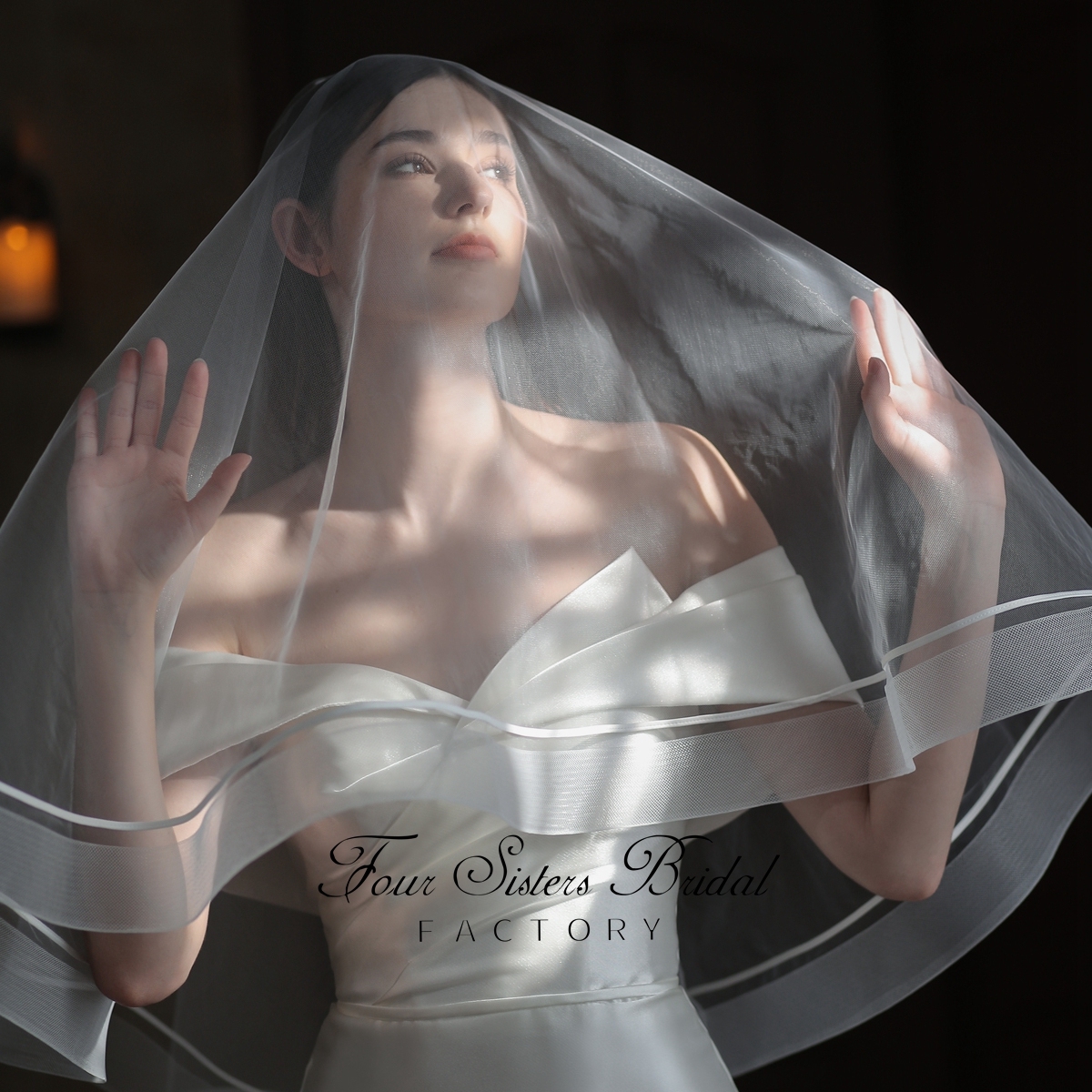 Two Layers Horse Hair Hem Veil