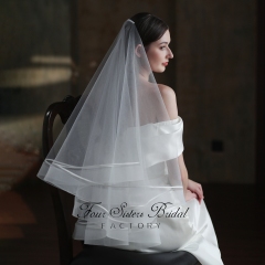 Two Layers Horse Hair Hem Veil