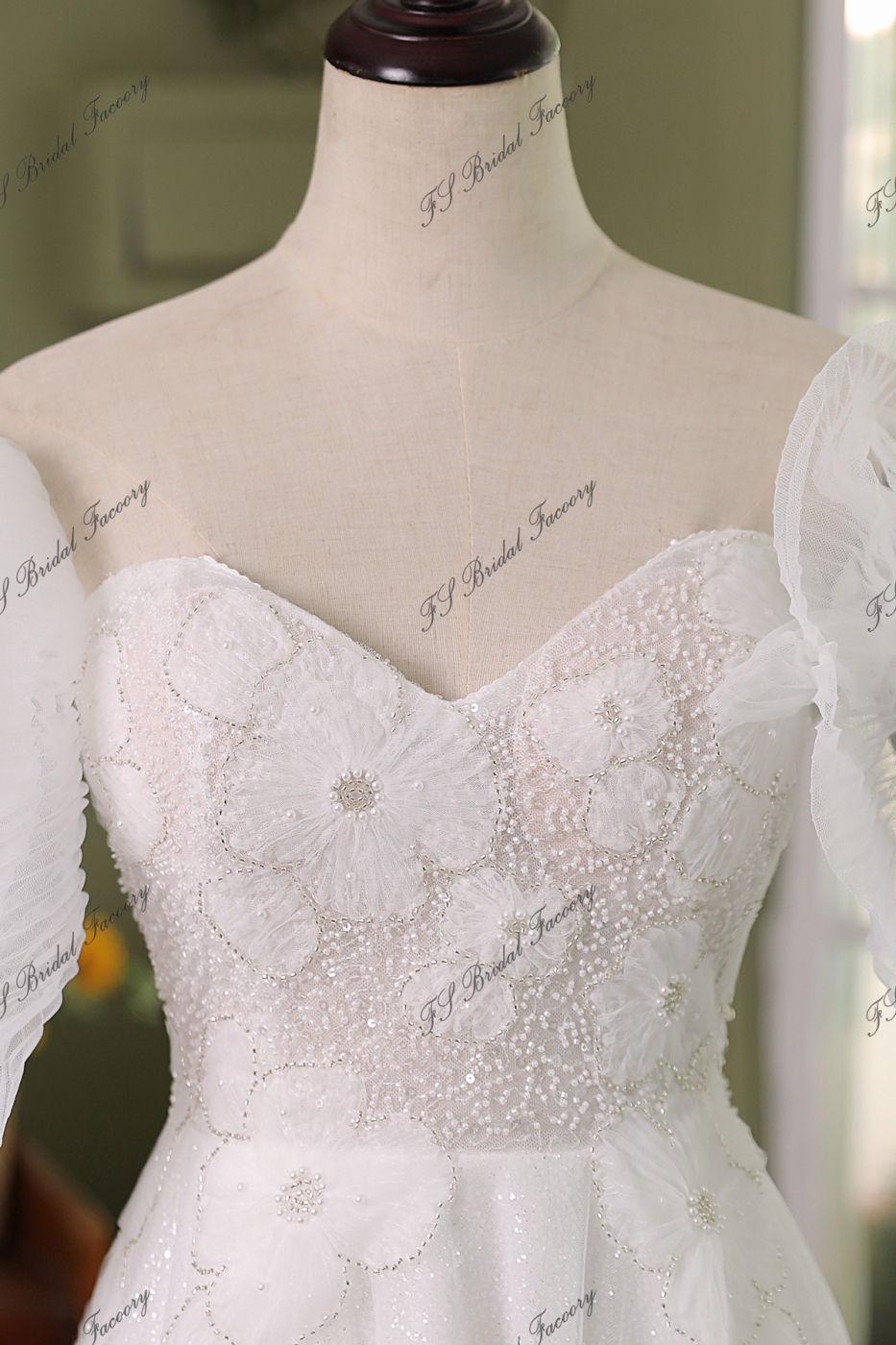 Simple Mikado Tulle Bridal Dress