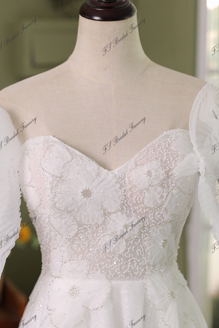 Simple Mikado Tulle Bridal Dress