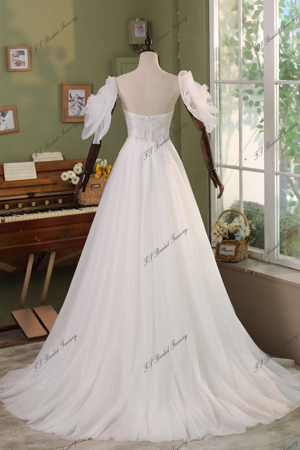 Simple Mikado Tulle Bridal Dress