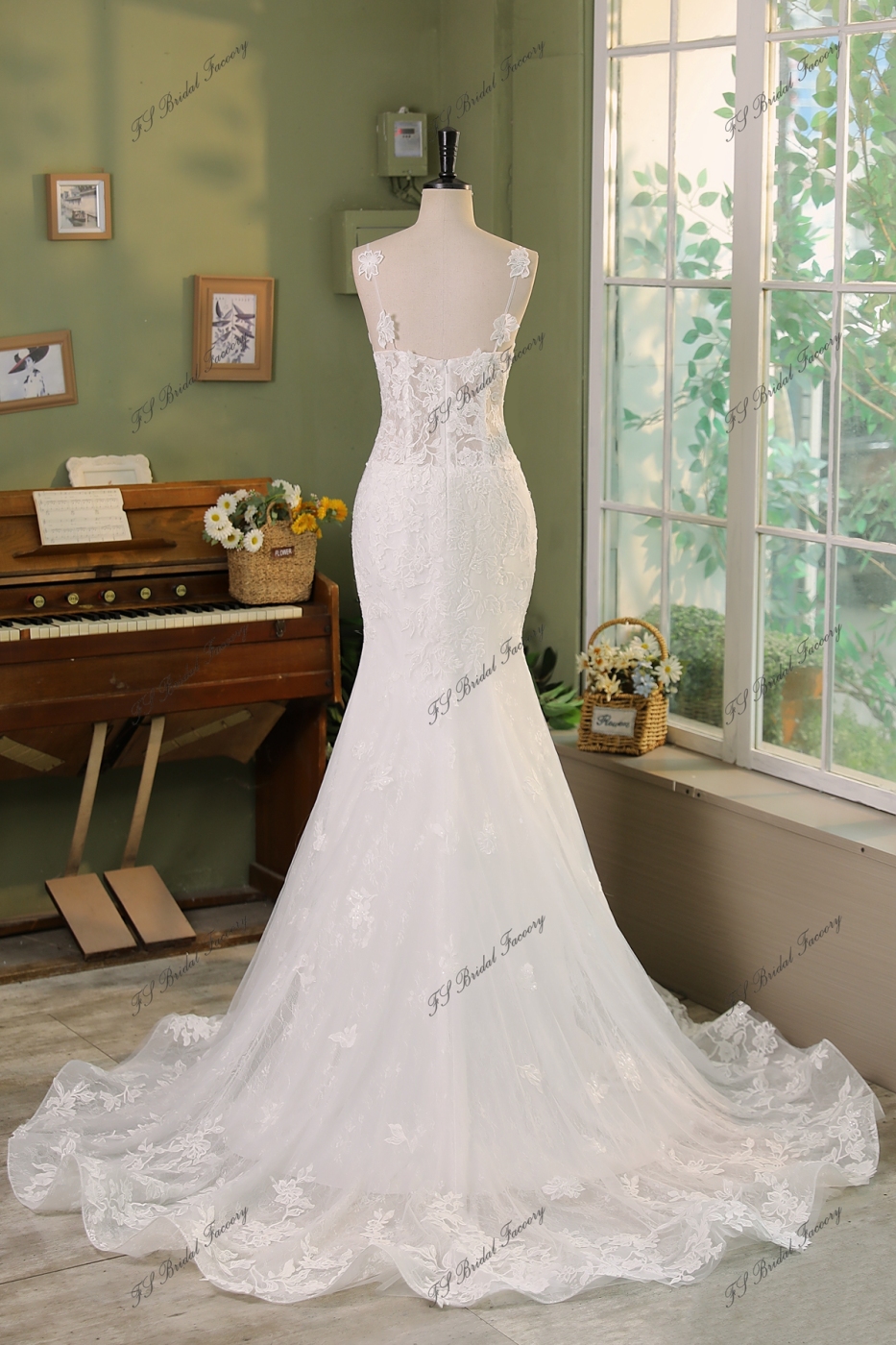Beading Lace Applique With Lace Underlay Mermaid Bridal Dress