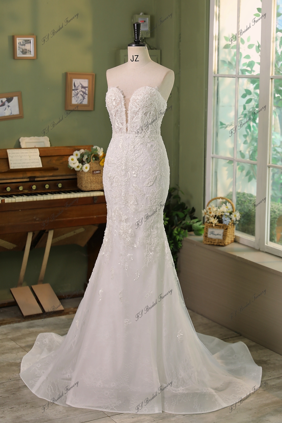 Detached Fashion Sleeve  Sweet Heart  Mermaid Bridal Dress