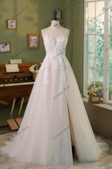 Detached Sleeve Romantic Lace With Shining Tulle  A Line Wedding Gowns
