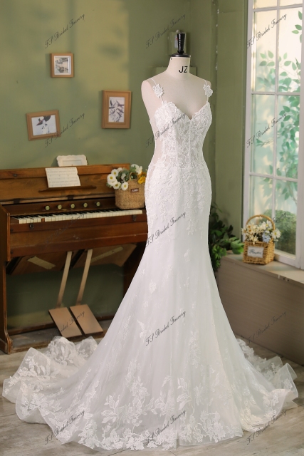 Beading Lace Applique With Lace Underlay Mermaid Bridal Dress