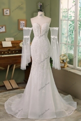 Detached Fashion Sleeve  Sweet Heart  Mermaid Bridal Dress