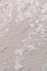 3D Flower Lace Applique With Diamond Tulle  Mermaid Bridal Dress