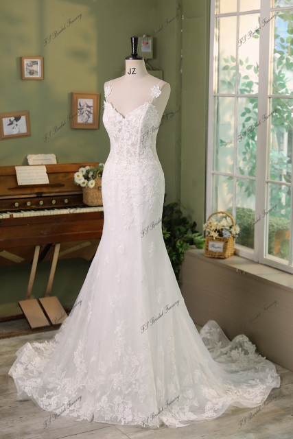 Beading Lace Applique With Lace Underlay Mermaid Bridal Dress