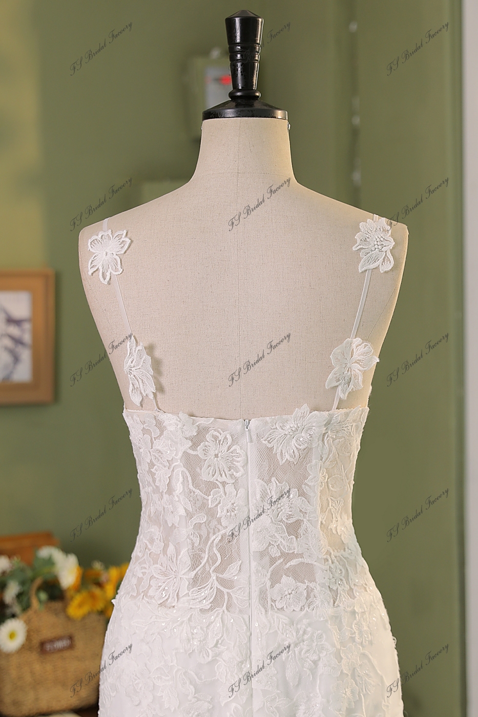 Beading Lace Applique With Lace Underlay Mermaid Bridal Dress