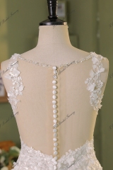 3D Flower Lace Applique With Diamond Tulle  Mermaid Bridal Dress