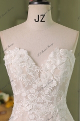 3D Flower Lace Applique With Shining Tulle  Mermaid Bridal Dress