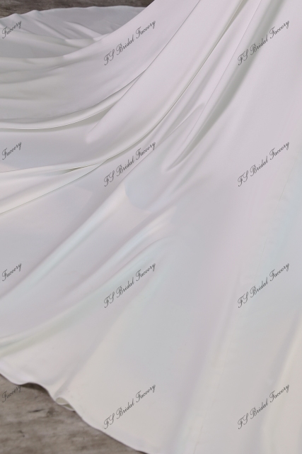 Soft Satin A Line Detached Over Skirt Wedding Gowns