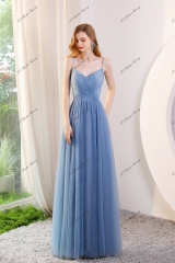 Lace And Tulle Criss-cross Wedding Bridesmaid Gown