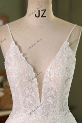 Glitter Tulle Mermaid Wedding Dress With Detached Train