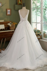 Modern  Lace Wedding Dress With Tulle Plug In