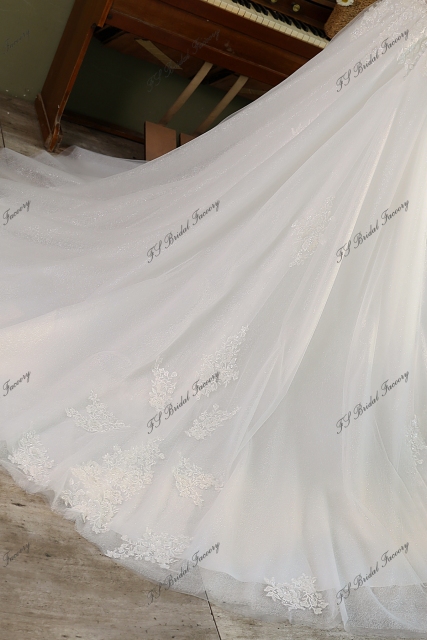 Spaghetti straps A Line Gown Beaded Lace Wedding Dress