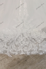 Glitter Tulle Mermaid Wedding Dress With Detached Train