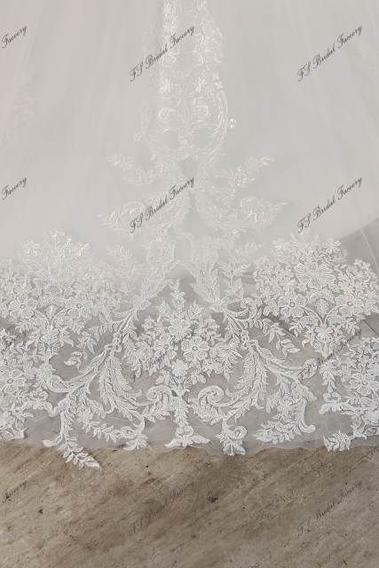 Glitter Tulle Mermaid Wedding Dress With Detached Train