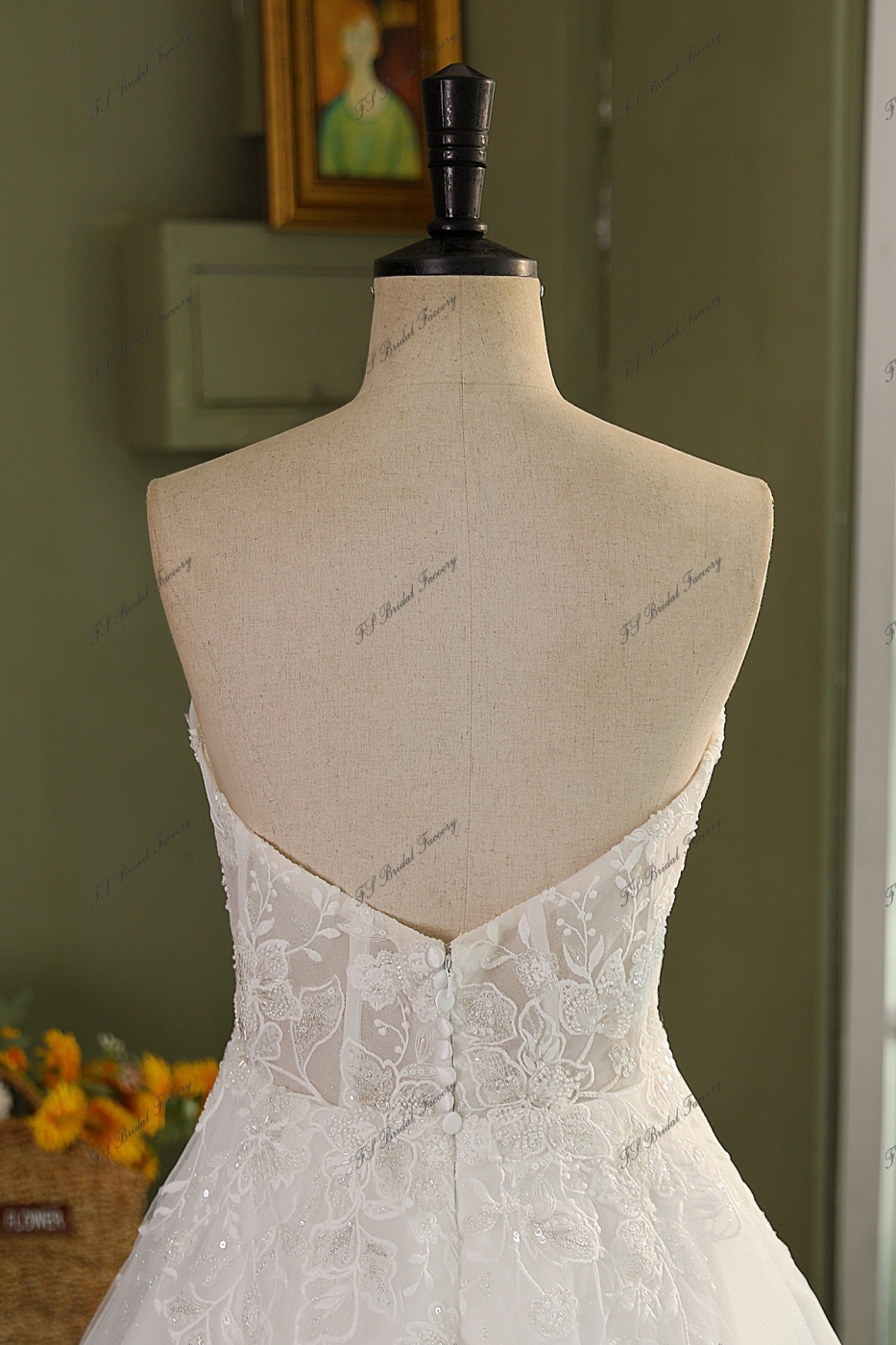 A-line Beading Wedding Gown With Sweetheart And High Split
