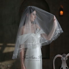 Two Layers Satin Edge Veils