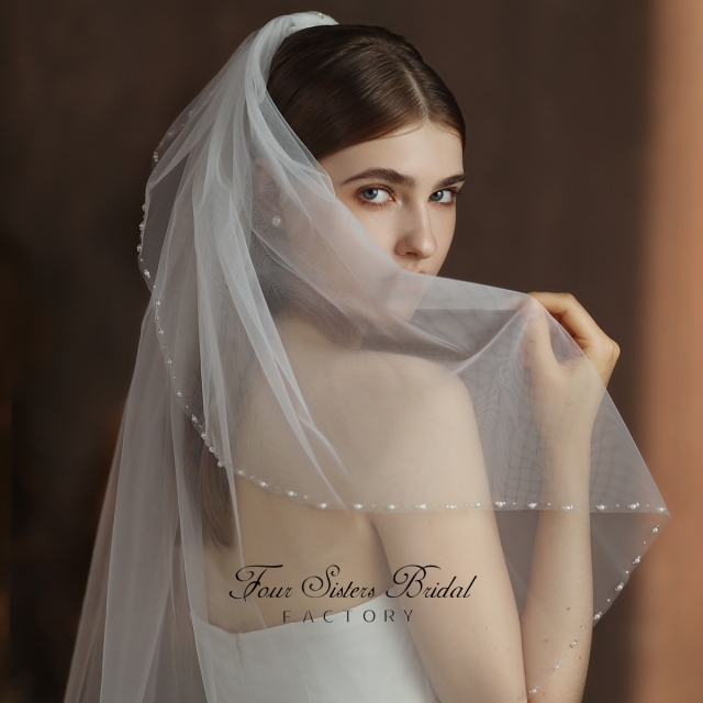 31  Inches Beading Bridal Veils